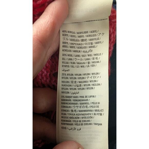 Abercrombie & Fitch Womens Pink Open Knit V-Neck Sweater M Y2k Open Weave Fitted - Picture 8 of 8